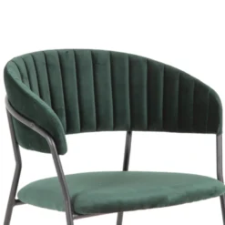 Giga Meubel Eetkamerstoel Groen Velvet - Metaal - 57x52x75cm - Turin -Puur Woood Winkel 1000040365 0103
