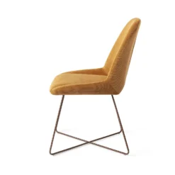 Urban Lifestyle Eetkamerstoel Lyndon - Goud, X Frame Brons -Puur Woood Winkel 1000040643 0102