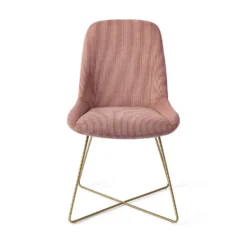 Urban Lifestyle Eetkamerstoel Lyndon - Pink, X Frame Goud