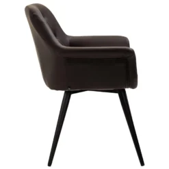 CLP Eetkamerstoel Langford Kunstleer - Bruin -Puur Woood Winkel 1000041565 0102