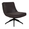Industriële Draaibare Fauteuil Antraciet Tommy Eco Leer - Leder - Grijs