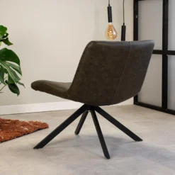 Draaibare Fauteuil Industrieel Leon Groen - Kunstleder - Groen -Puur Woood Winkel 1000042007 0102