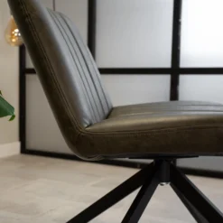 Draaibare Fauteuil Industrieel Leon Groen - Kunstleder - Groen -Puur Woood Winkel 1000042007 0103