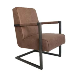 Industriële Leren Fauteuil Taupe Tiger - Leder - Taupe
