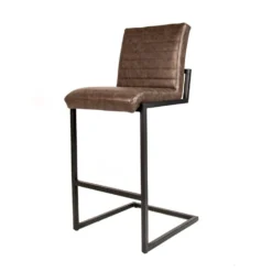 Industriële Barkruk Kuba Taupe - Zithoogte 78 Cm - Kunstleder - Taupe