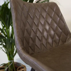 Industriële Barkruk Juno Taupe - Zithoogte 70 Cm - Kunstleder - Taupe -Puur Woood Winkel 1000042371 0103