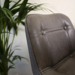 Industriële Barkruk Jason Antraciet - Zithoogte 59 Cm - Kunstleder - Grijs -Puur Woood Winkel 1000042391 0103