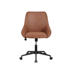 Industriële Draaibare Bureaustoel Lennox Cognac - 64,50x60x84 Cm - Stof - Bruin