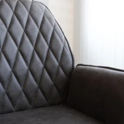 Industriële Draaibare Bureaustoel Novan Antraciet - 52x57x87 Cm - Stof - Grijs -Puur Woood Winkel 1000042423 0103