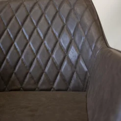 Industriële Eetkamerstoel Cara Taupe - Kunstleder - Taupe -Puur Woood Winkel 1000042464 0102