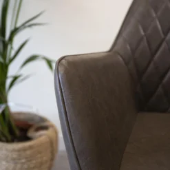 Industriële Eetkamerstoel Cara Taupe - Kunstleder - Taupe -Puur Woood Winkel 1000042464 0103