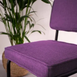 Industriële Eetkamerstoel Remo Paars - Stof - Paars -Puur Woood Winkel 1000042489 0103