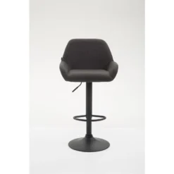 CLP Barkruk Braga Zwart Frame Stof - Grijs -Puur Woood Winkel 1000043250 0101