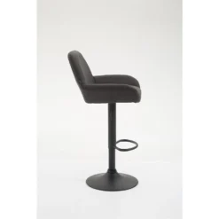 CLP Barkruk Braga Zwart Frame Stof - Grijs -Puur Woood Winkel 1000043250 0102