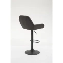 CLP Barkruk Braga Zwart Frame Stof - Grijs -Puur Woood Winkel 1000043250 0103