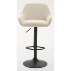 CLP Set Van 2 Barkrukken Braga Zwart Frame Kunstleer - Crème -Puur Woood Winkel 1000043264 0101