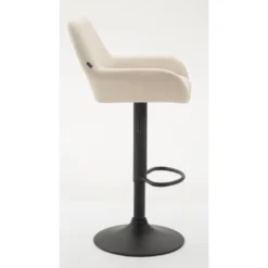 CLP Set Van 2 Barkrukken Braga Zwart Frame Kunstleer - Crème -Puur Woood Winkel 1000043264 0102