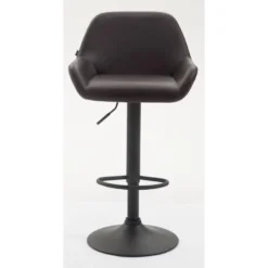 CLP Set Van 2 Barkrukken Braga Zwart Frame Kunstleer - Bruin -Puur Woood Winkel 1000043297 0101