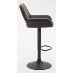 CLP Set Van 2 Barkrukken Braga Zwart Frame Kunstleer - Bruin -Puur Woood Winkel 1000043297 0102