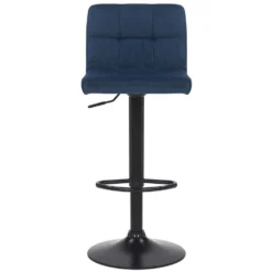 CLP Barkruk Feni Fluweel - Blauw -Puur Woood Winkel 1000043305 0101