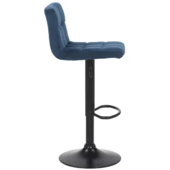 CLP Barkruk Feni Fluweel - Blauw -Puur Woood Winkel 1000043305 0102