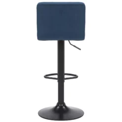 CLP Barkruk Feni Fluweel - Blauw -Puur Woood Winkel 1000043305 0103