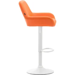 CLP Barkruk Braga Wit Frame Kunstleer - Oranje -Puur Woood Winkel 1000043325 0102