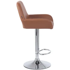 CLP Barkruk Braga Chroom Frame Kunstleer - Koperkleurig -Puur Woood Winkel 1000043335 0102