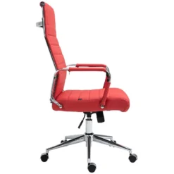CLP Bureaustoel Columbus Leder - Rood -Puur Woood Winkel 1000043394 0102