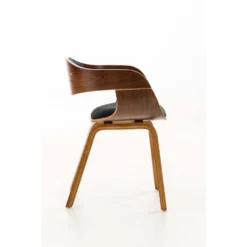 CLP Eetkamerstoel Kingston Walnoot Frame Stof - Zwart 6 CLP Eetkamerstoel Kingston Walnoot Frame Stof - Zwart -Puur Woood Winkel 1000043428 0102
