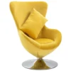 VidaXL Draaistoel Eivormig Met Kussen Fluweel Geel
