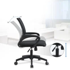 ACAZA Bureaustoel - In Hoogte Verstelbare Stoel - Netbekleding - Zwart 6 ACAZA Bureaustoel - In Hoogte Verstelbare Stoel - Netbekleding - Zwart -Puur Woood Winkel 1000044344 0102