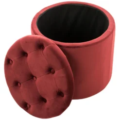 Clp Poef Pantine Rood -Puur Woood Winkel 1000045339 0102