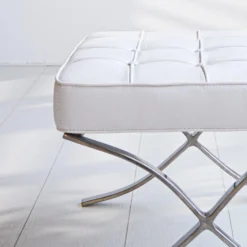 Expo Hocker Wit Premium Leer - Leder - Wit -Puur Woood Winkel 1000046062 0102