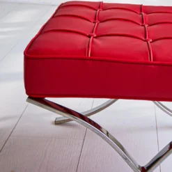Expo Hocker Rood Premium Leer - Leder - Rood -Puur Woood Winkel 1000049291 0102