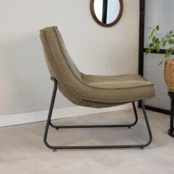 Industriële Fauteuil Groen Lowen Eco Leer - Leder - Groen -Puur Woood Winkel 1000049293 0102