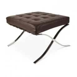 Expo Hocker Donkerbruin Premium Leer - Leder - Bruin -Puur Woood Winkel 1000049296 0103