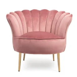 Giga Meubel - Fauteuil Velvet Roze - Gouden Poten - Jada