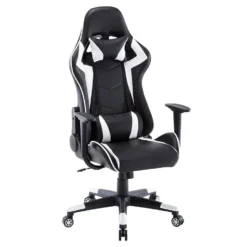 Gamestoel Las Vegas - Zwart / Wit - Gaming Stoel - Bureaustoel