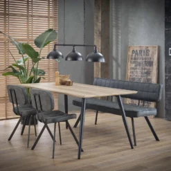 Hoyz - Eetkamerbank 150 Cm - Kunstleer - 4 Personen - Grijs 6 Hoyz - Eetkamerbank 150 Cm - Kunstleer - 4 Personen - Grijs -Puur Woood Winkel 1000051488 0102