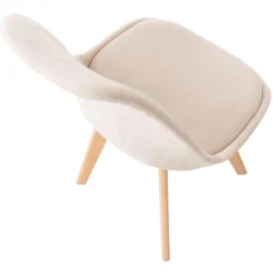 CLP Eetkamerstoel Linares Fluweel Crème -Puur Woood Winkel 1000053620 0103