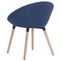VidaXL Eetkamerstoel Stof Blauw -Puur Woood Winkel 1000053681 0102