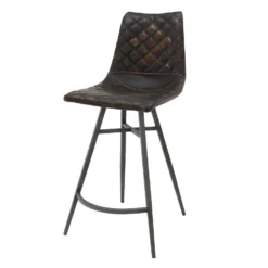 Hoyz Barstoel Vintage - Diamond Kruispoot - Donkerbruin - 2 Stuks