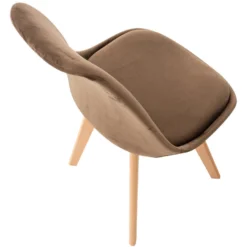 CLP Eetkamerstoel Linares Fluweel Donkerbruin -Puur Woood Winkel 1000053753 0103