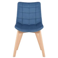 CLP Eetkamerstoel Passaic Fluweel Blauw -Puur Woood Winkel 1000053770 0101