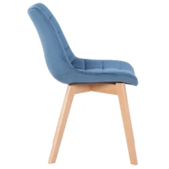 CLP Eetkamerstoel Passaic Fluweel Blauw -Puur Woood Winkel 1000053770 0102