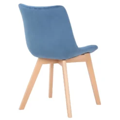 CLP Eetkamerstoel Passaic Fluweel Blauw -Puur Woood Winkel 1000053770 0103