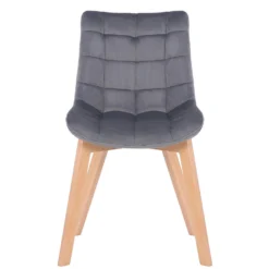 CLP Eetkamerstoel Passaic Fluweel Grijs -Puur Woood Winkel 1000053775 0101