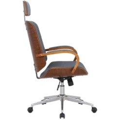 Clp Bureaustoel Dayton Walnoot Frame Grijs -Puur Woood Winkel 1000054324 0102