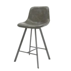Industriële Barkruk Benjie Taupe - Zithoogte 66 Cm - Kunstleder - Taupe